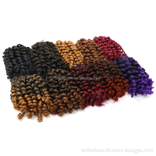 Hot sell Wholesale jamaican bounce crochet synthetic braiding hair  cheap jumpy wand curl curly crochet braids
